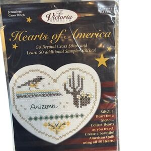Victoria‎ Sampler Hearts of America Arizona Cross Stitch Kit New